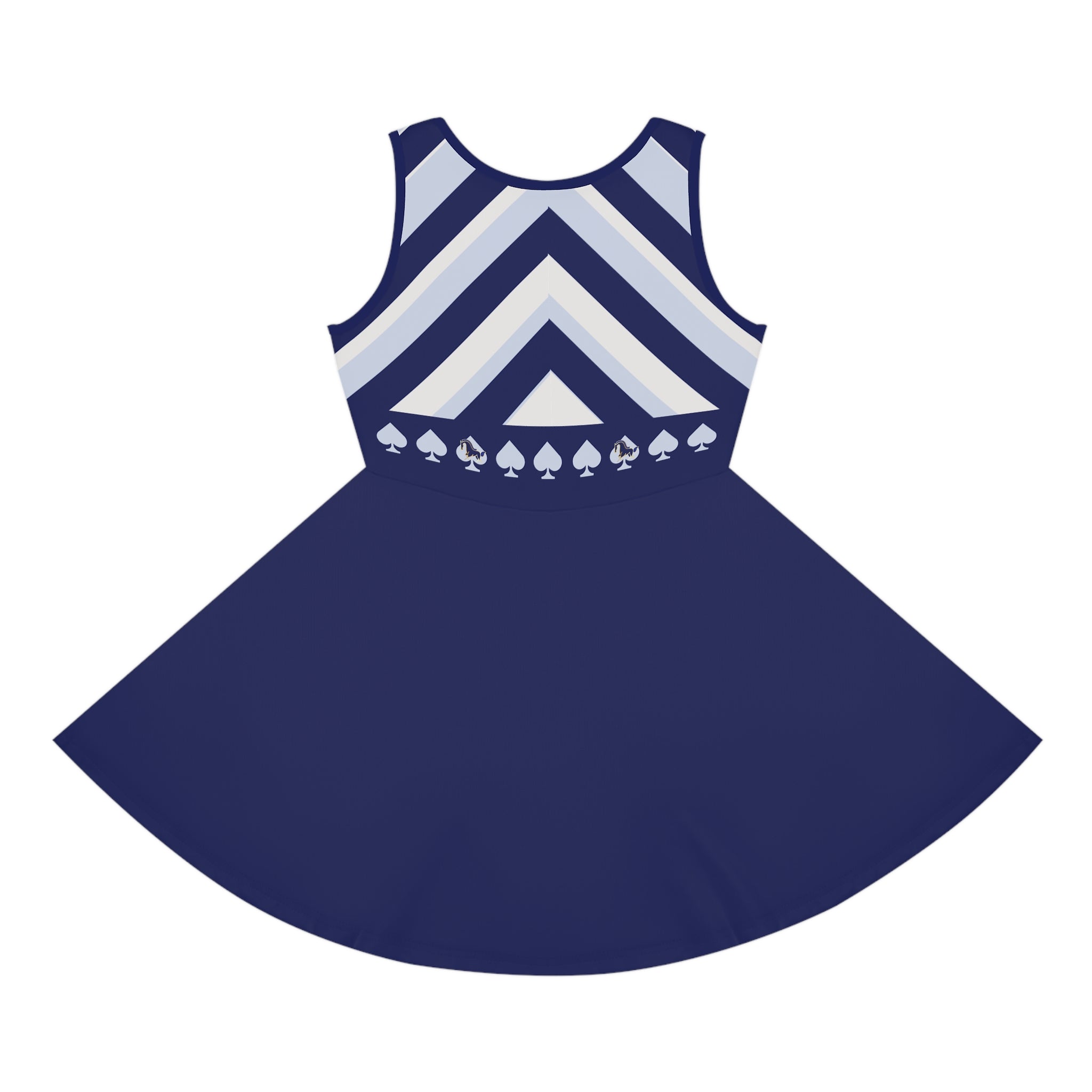Navy Geometric Chevron Girls' Sundress