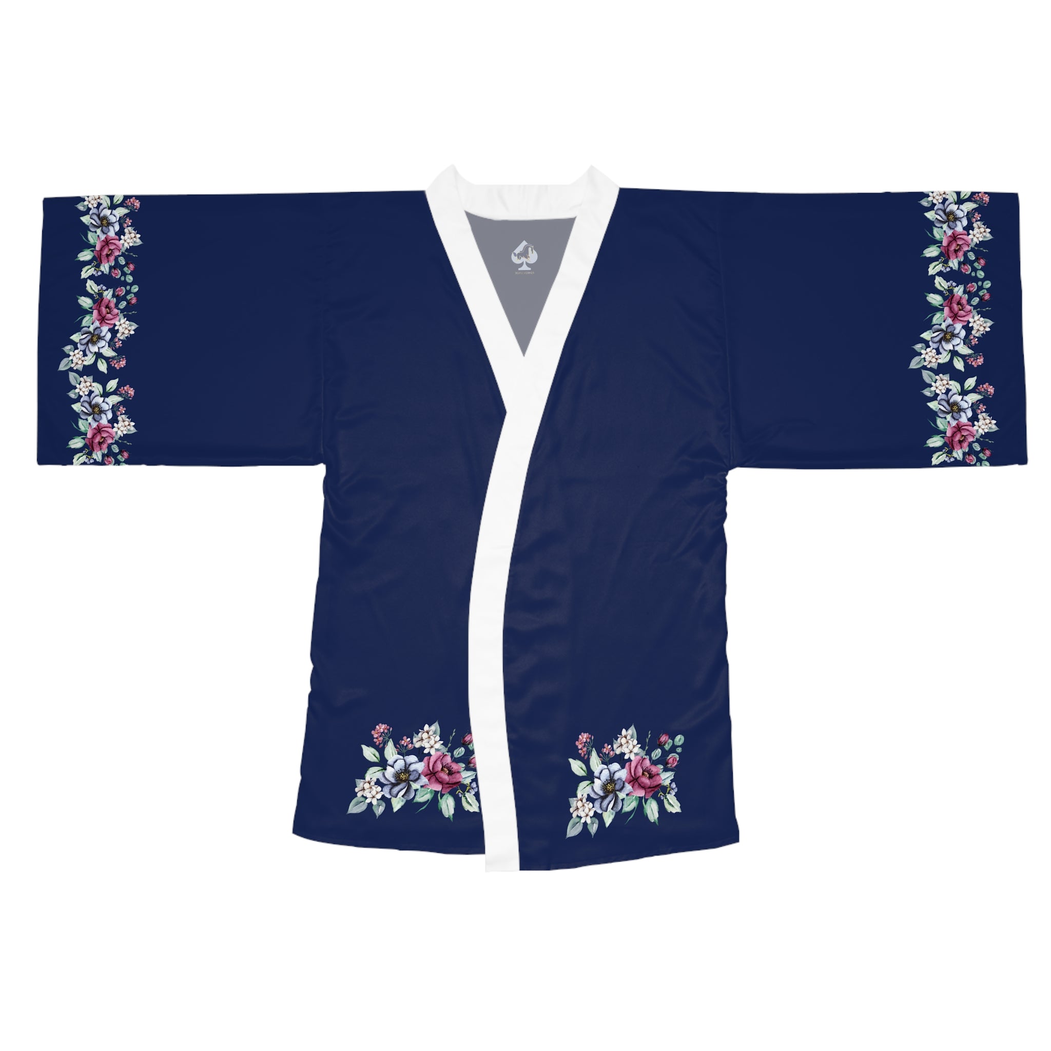 Navy Floral Kimono Robe
