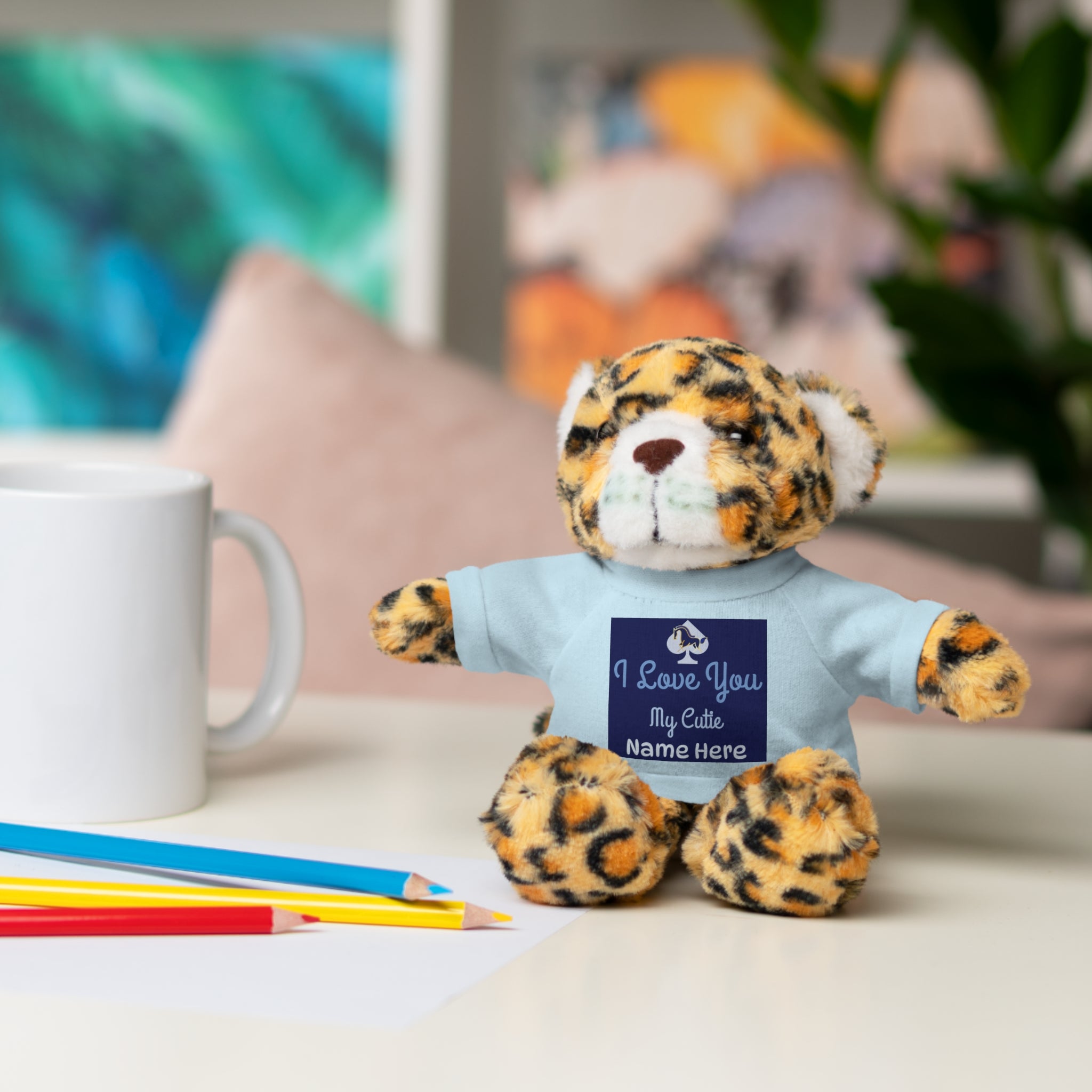 Personalized Teddy Bear with "I Love You" Tee