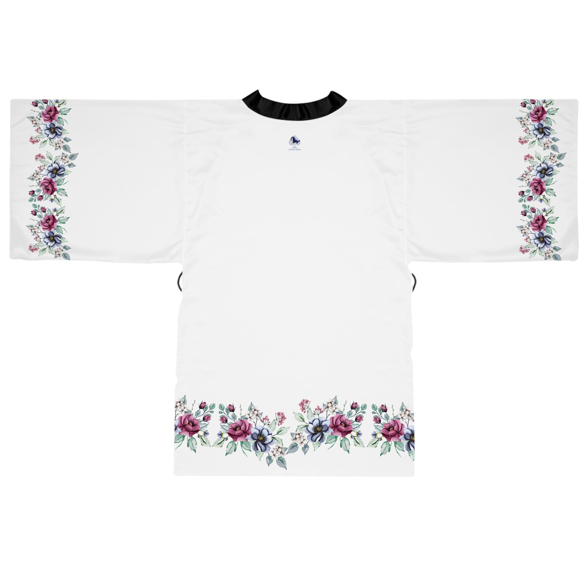 Navy Floral Kimono Robe