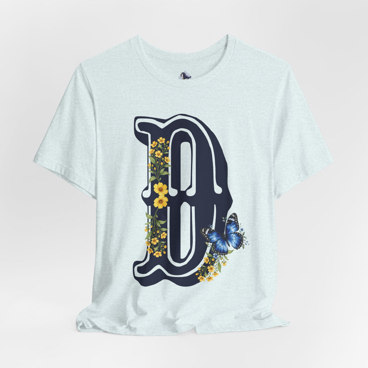 Floral Monogram B Letter T-Shirt