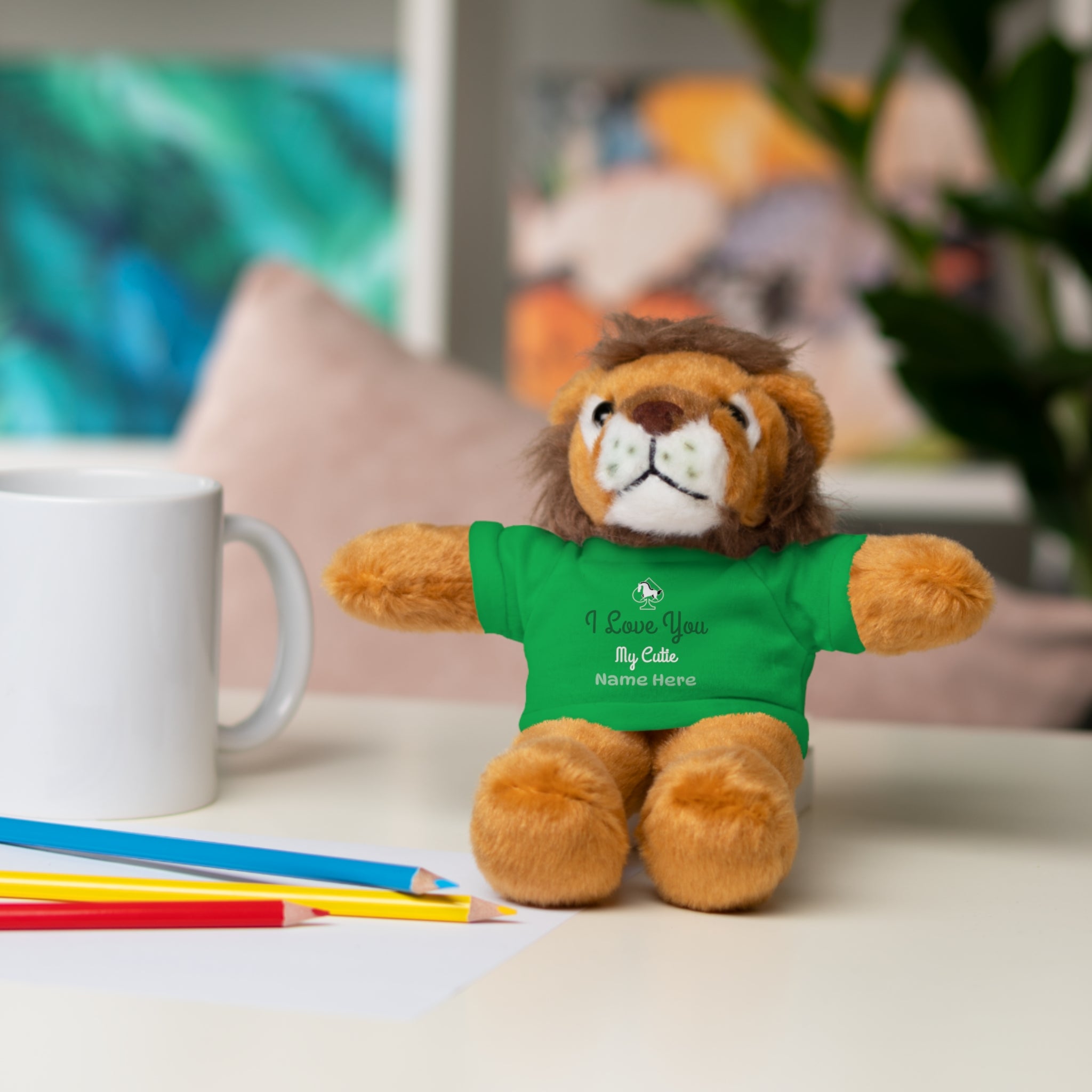 Personalized Teddy Bear with "I Love You" Tee