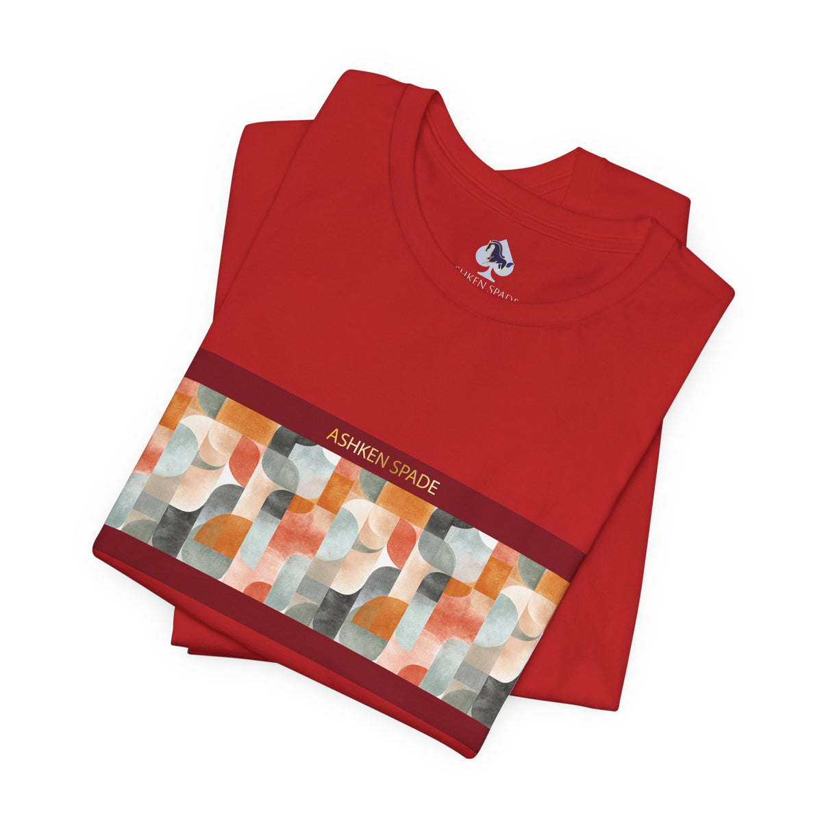 Geometric Orange Retro Strokes T‑Shirt