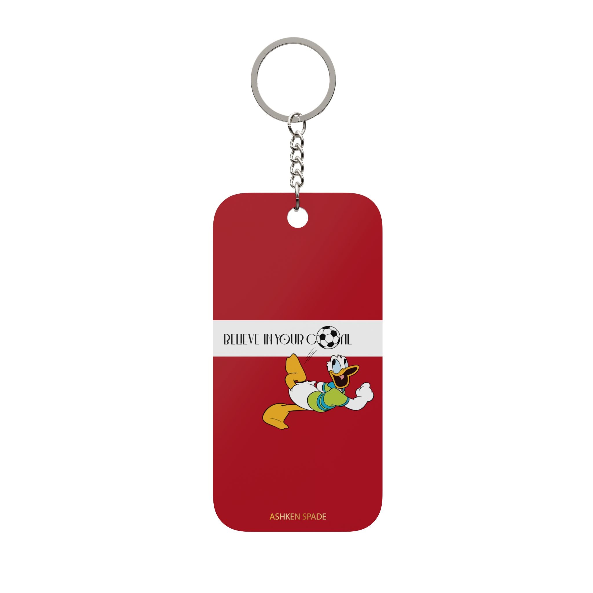 Personalized Soccer Donald Duck Keychain