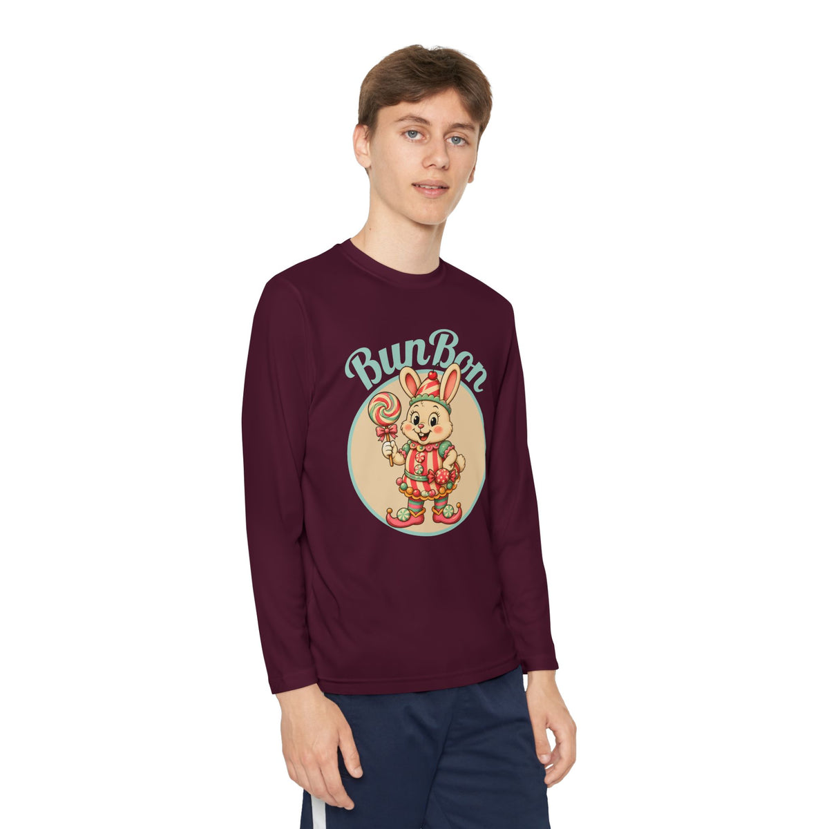 Retro BunBon Bunny Youth Long Sleeve Tee