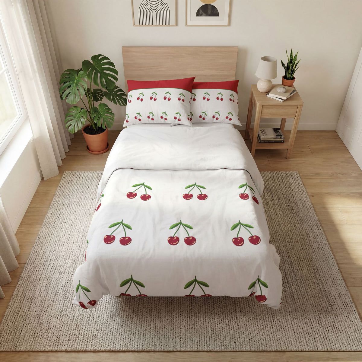 Cute Red Cherry Quilt Cover Set