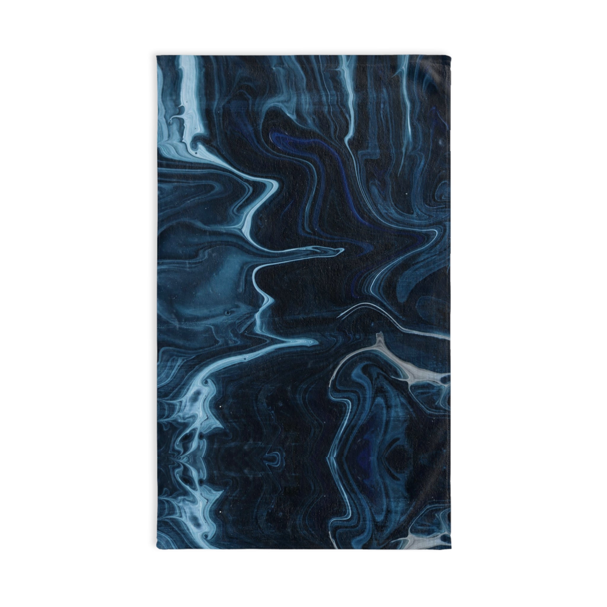 Swirling Navy Marble Hand Towel