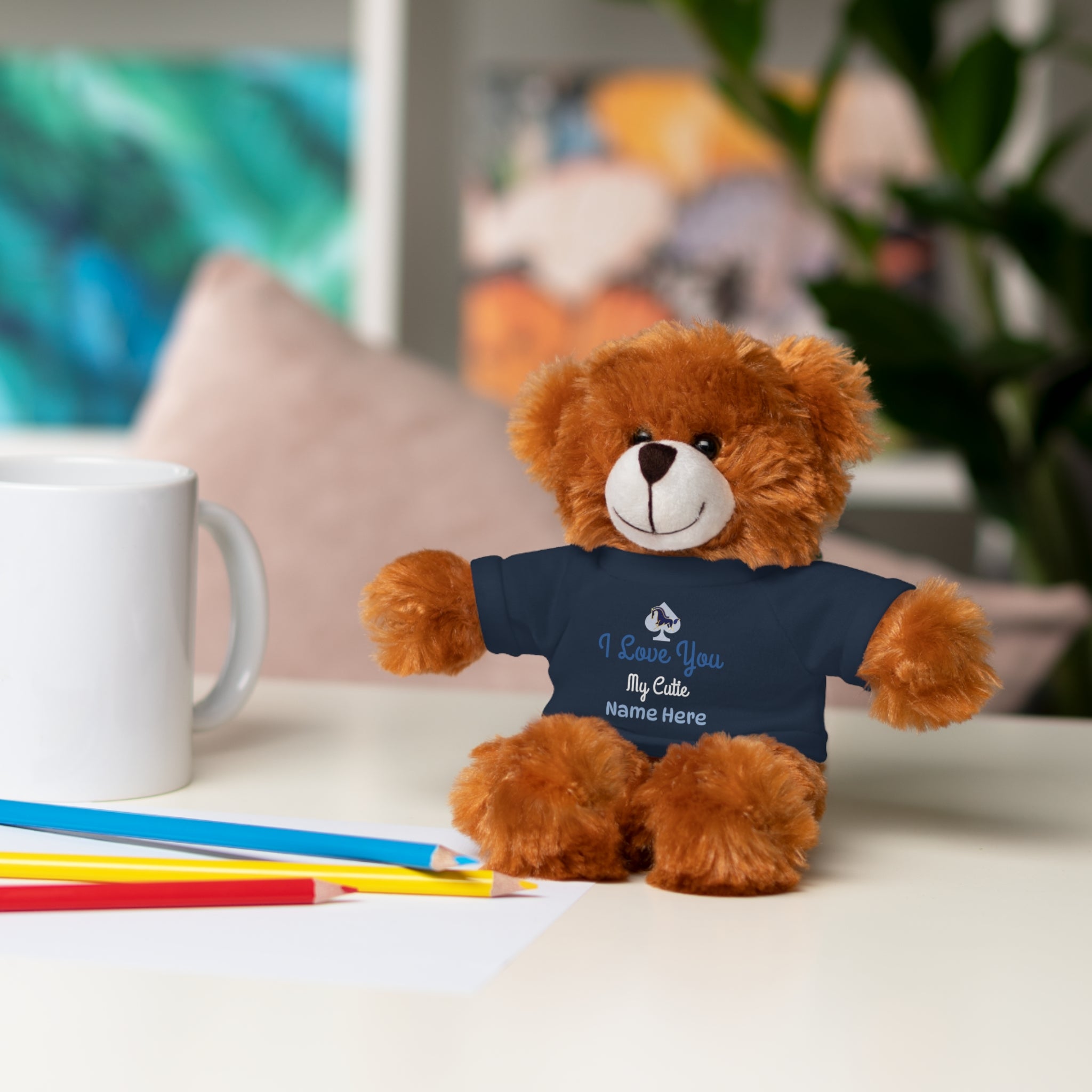 Personalized Teddy Bear with "I Love You" Tee