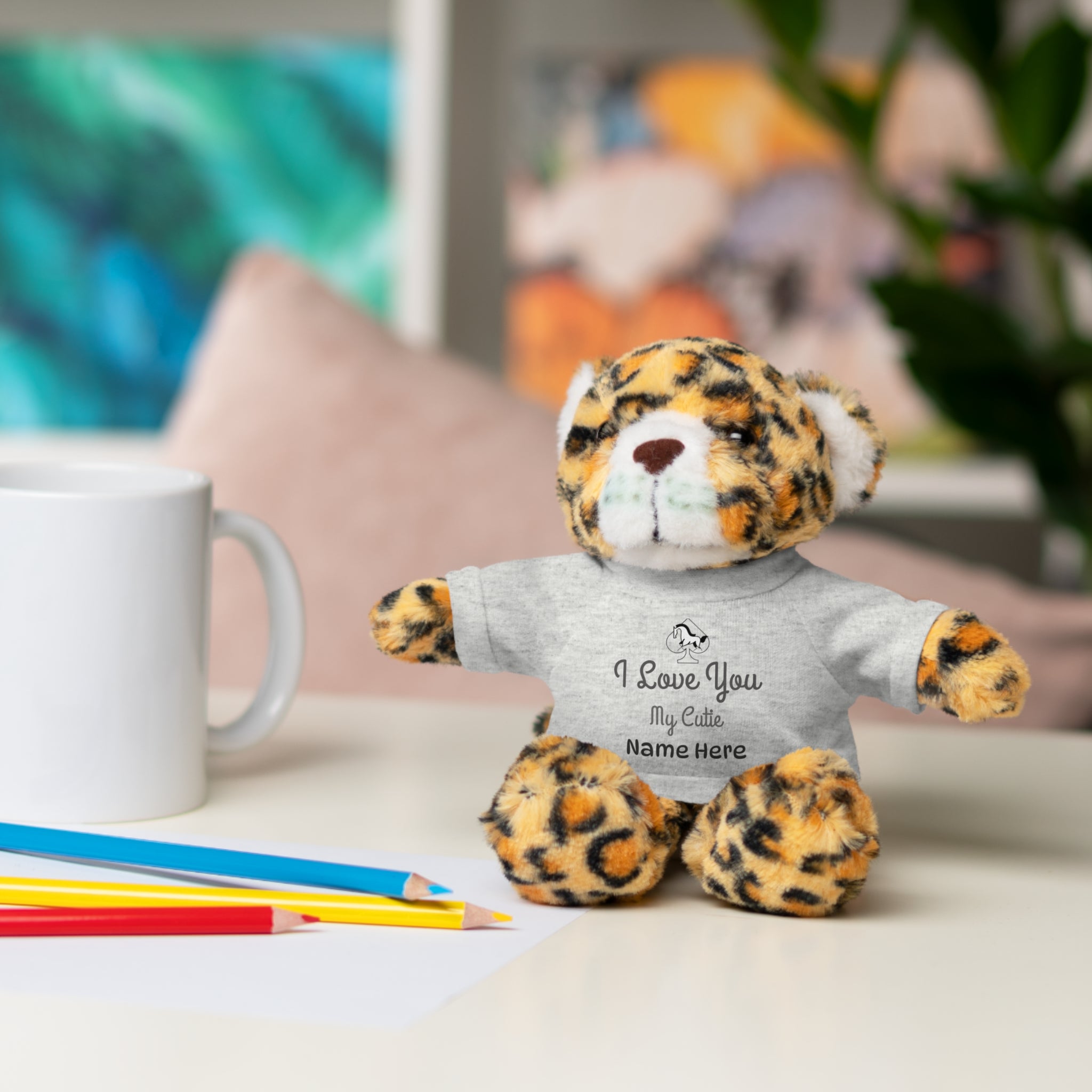 Personalized Teddy Bear with "I Love You" Tee