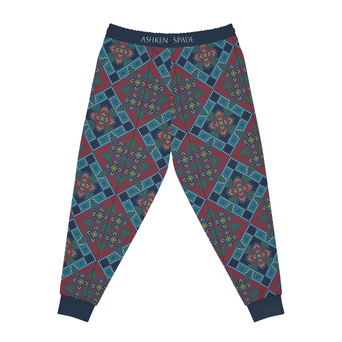 Navy Geometric  Athletic Joggers