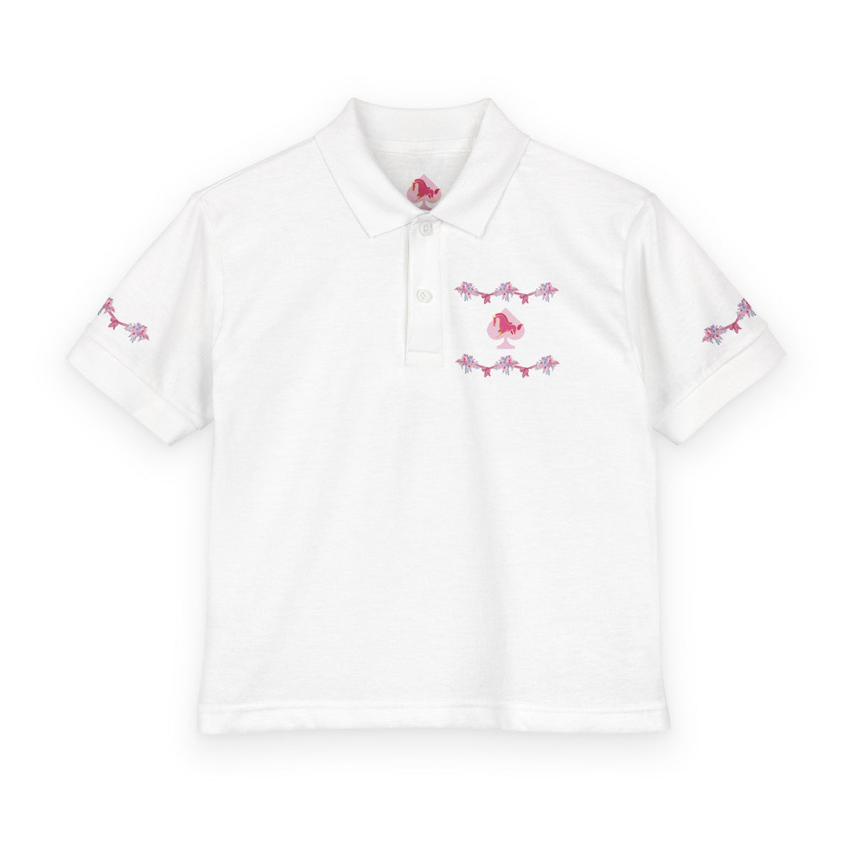 Pink FloraL Youth Polo