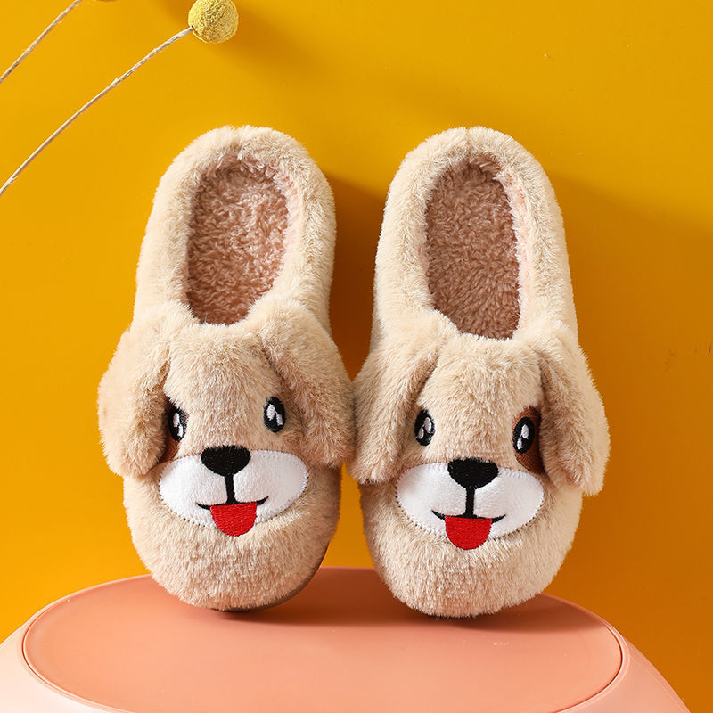 Winter Cartoon Thick Warm Boy And Girl Slippers