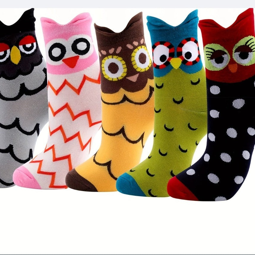 Owl cartoon female socks