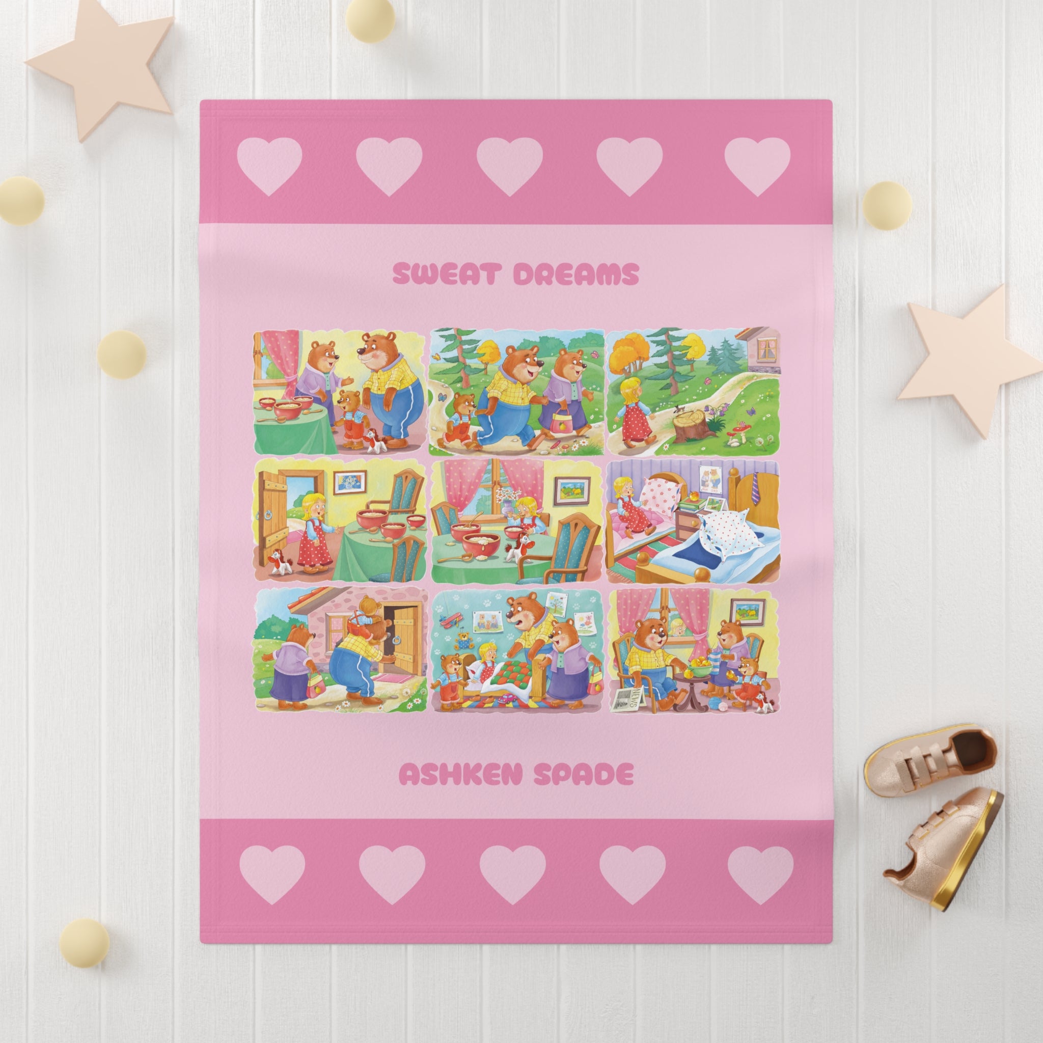 Three Bears Story Fleece Nursery Throw