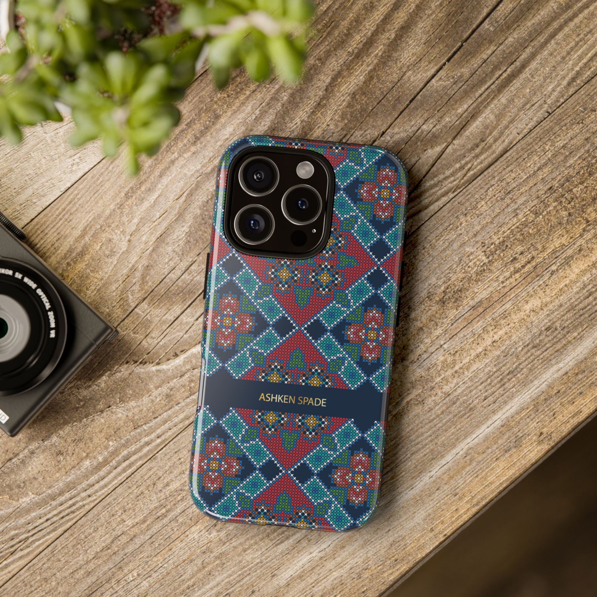 Floral Cross Stitch Phone Case