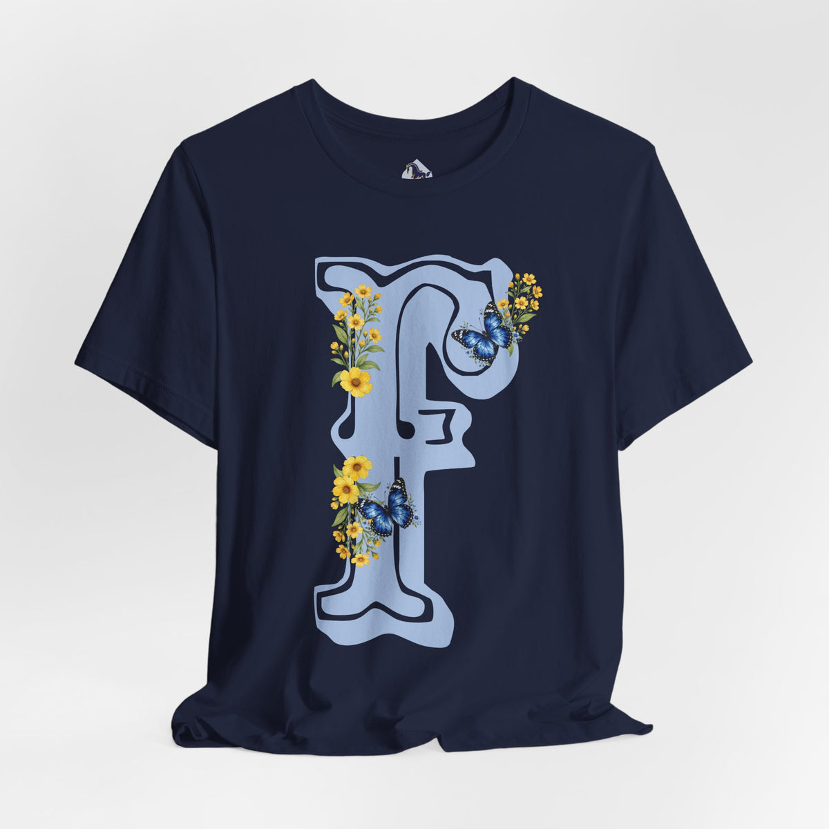 Floral Letter F Monogram T-Shirt