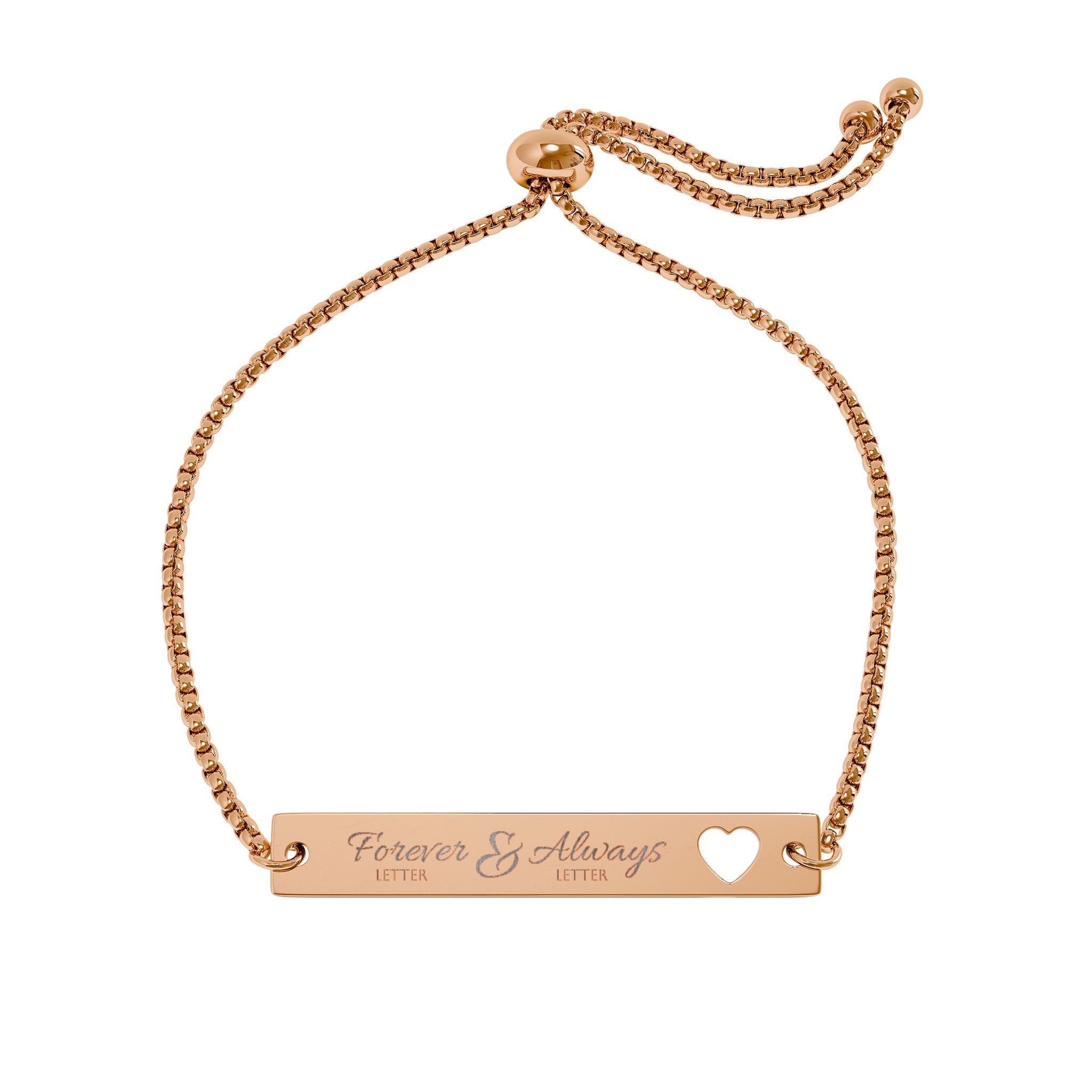 Engravable Heart Bar Bracelet