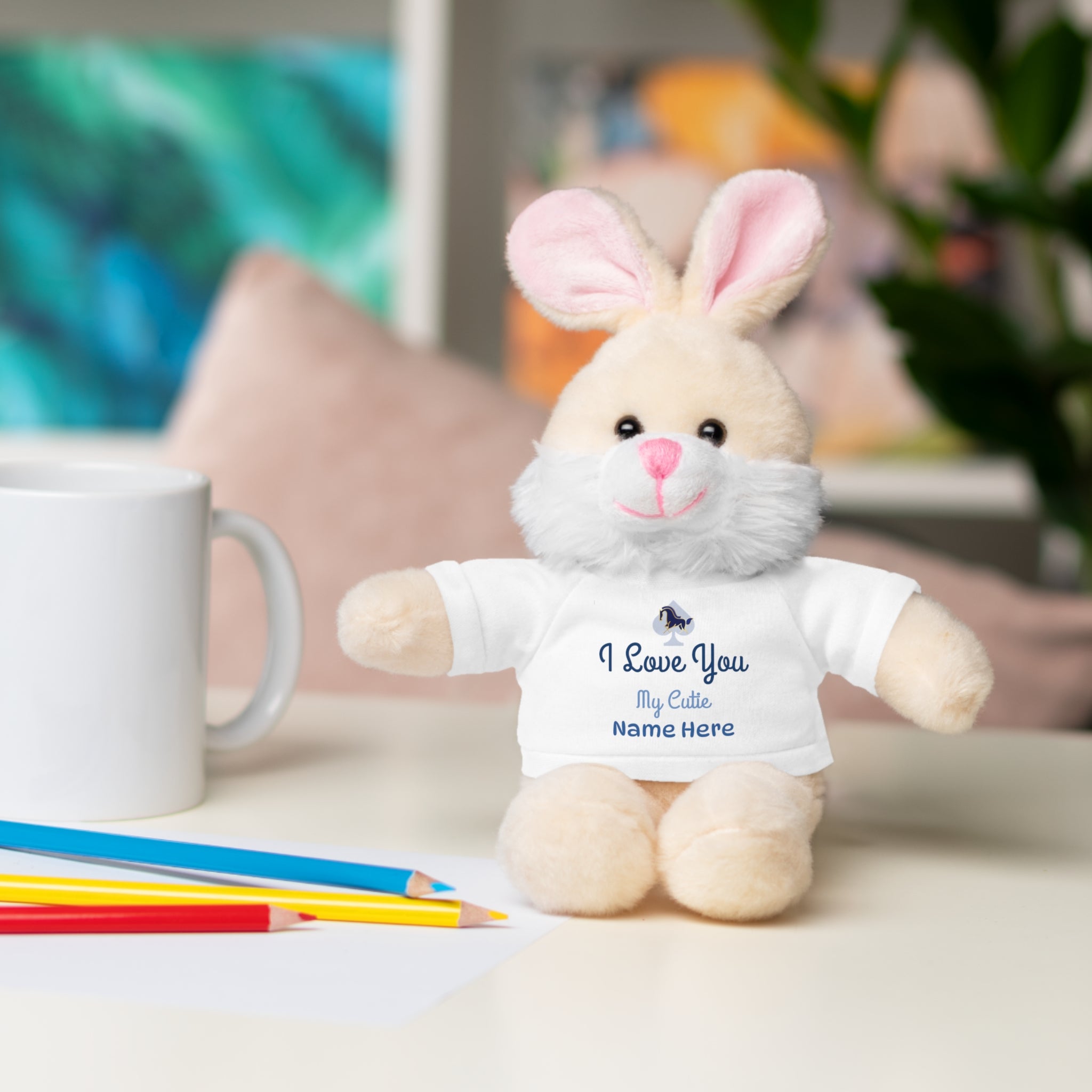 Personalized Teddy Bear with "I Love You" Tee