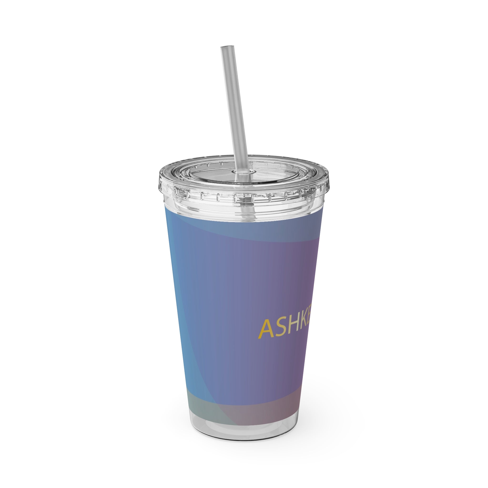 Gradient Sunrise Tumbler with Straw