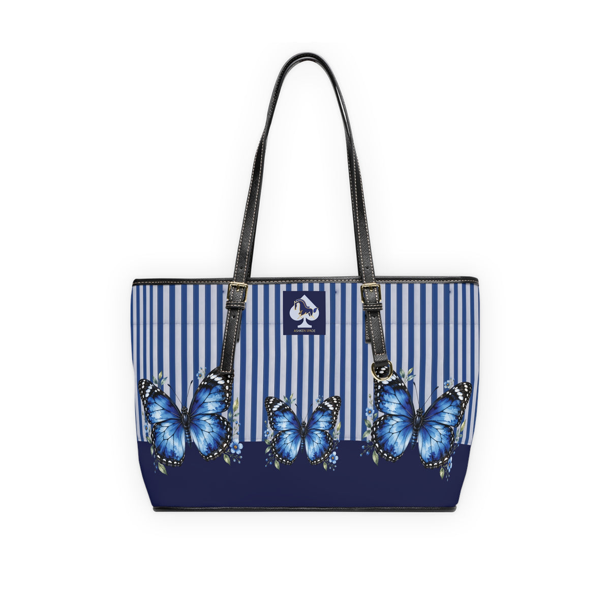 Blue Butterfly PU Leather Shoulder Bag