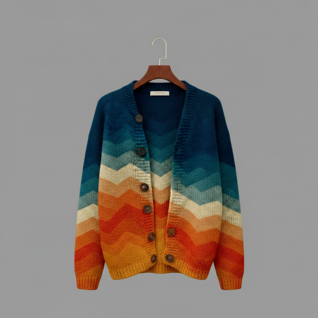 3D Digital Printing Cardigan Knitted Coat Imitation Sweaters