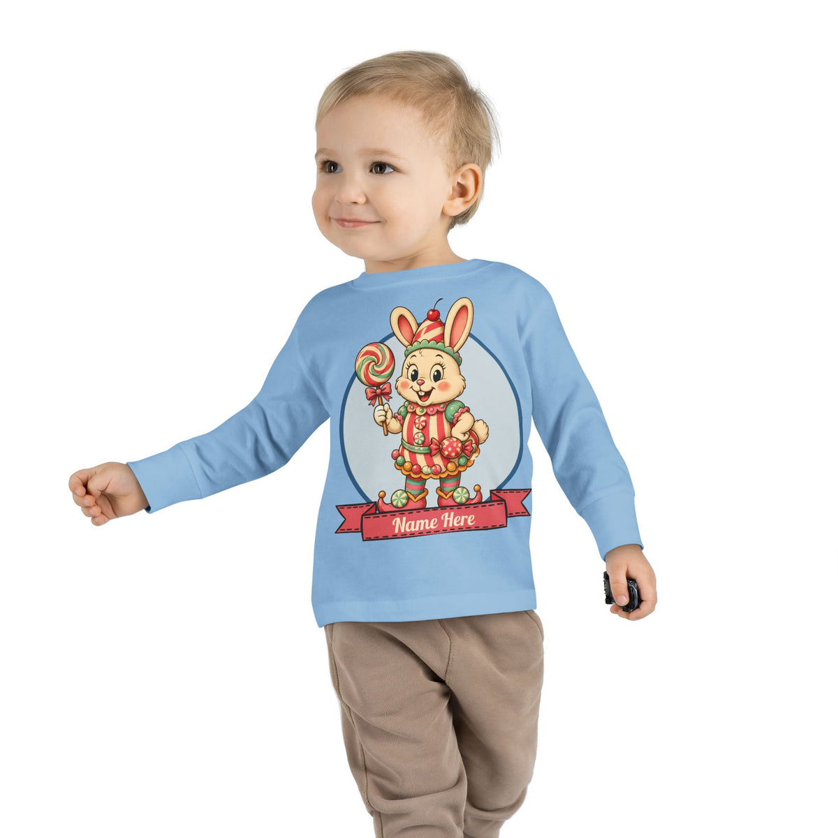 Personalized 'Bun Bon' Bunny Toddler Long Sleeve Tee