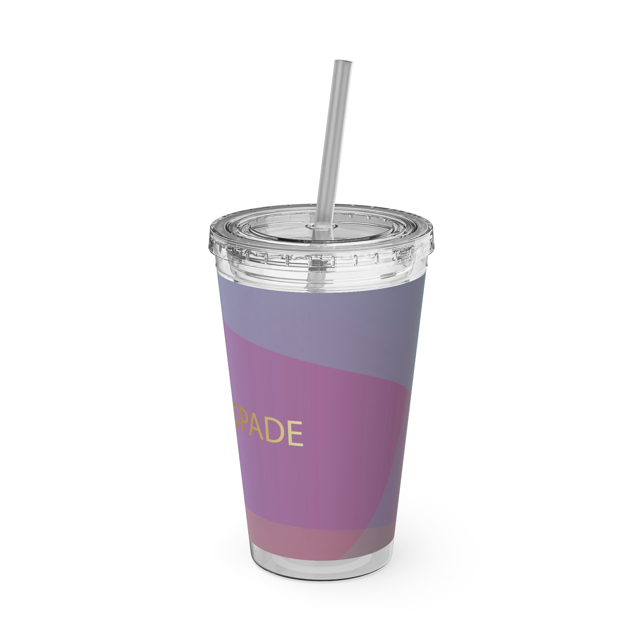 Gradient Sunrise Tumbler with Straw