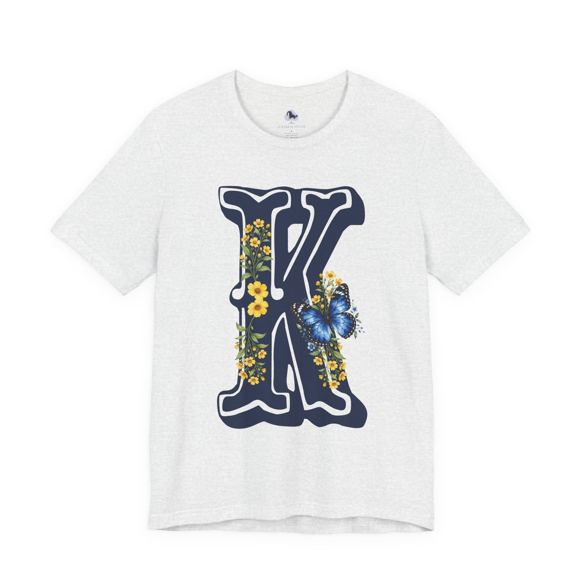 Floral Butterfly Letter K T-Shirt