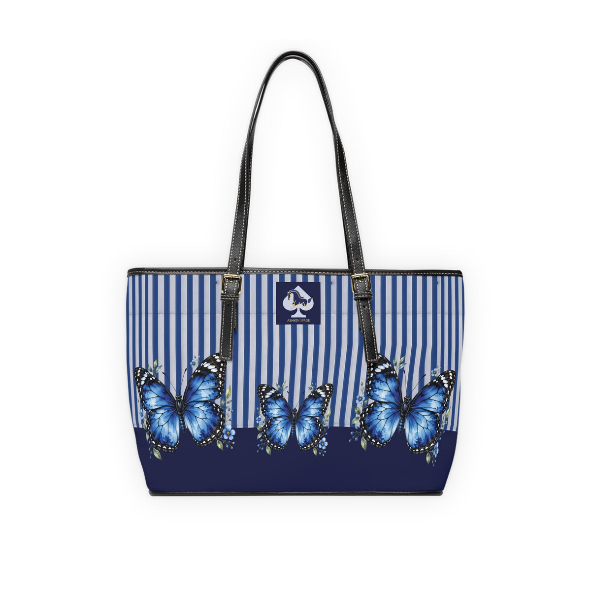 Blue Butterfly PU Leather Shoulder Bag