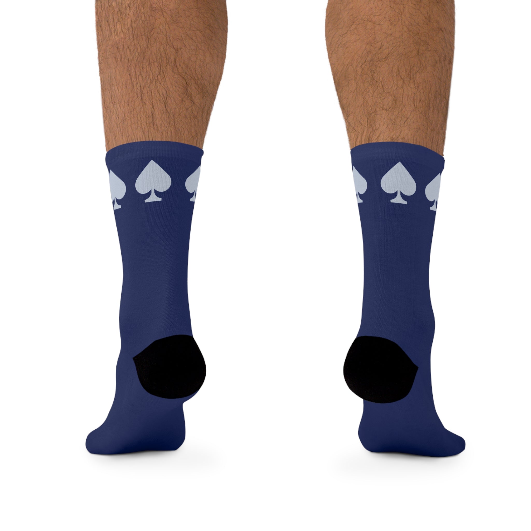 Navy ASHKEN Spade Pattern Unisex Socks