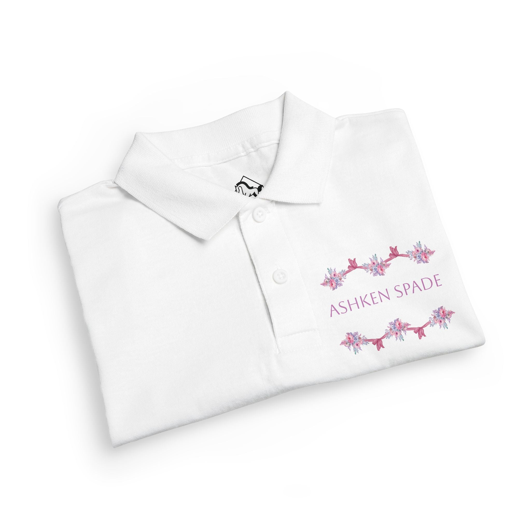 Youth Polo Shirt - Pink Floral Ribbon