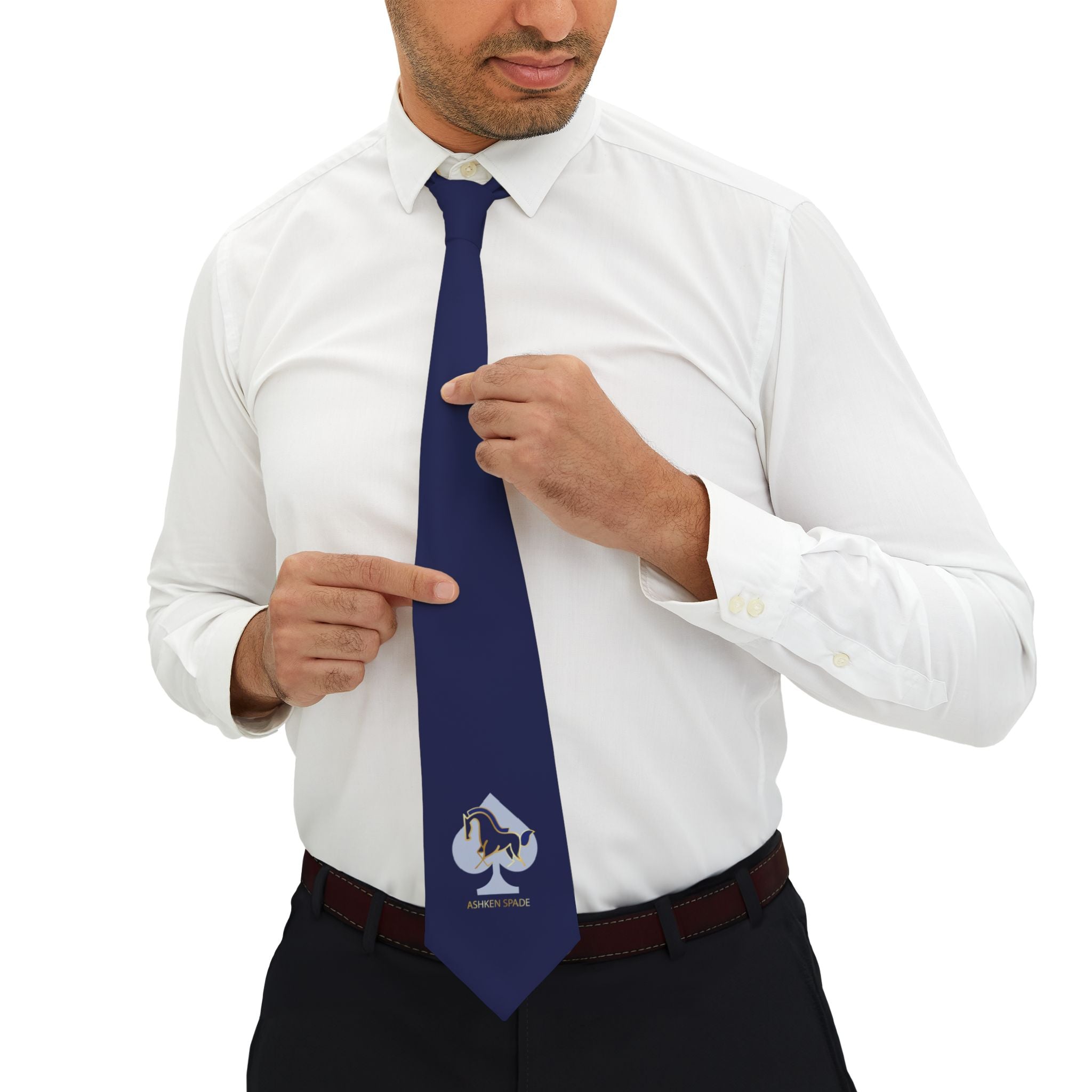 Navy Ashken Spade Necktie
