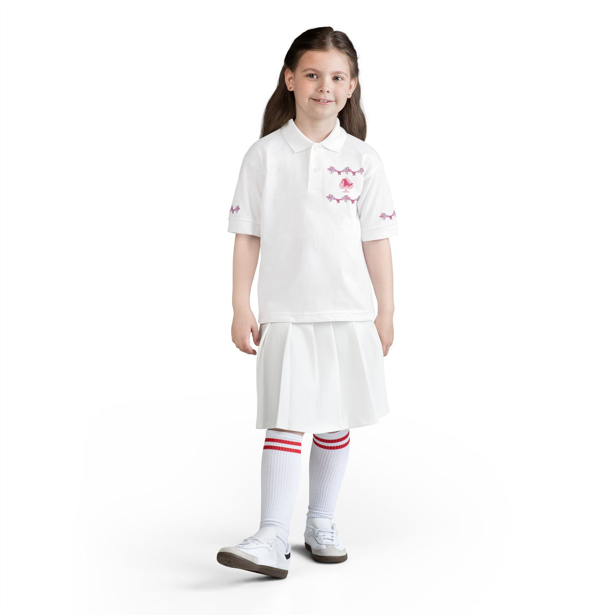 Pink FloraL Youth Polo