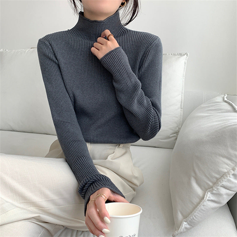 Half-high Collar Inner Women's Knitted Top