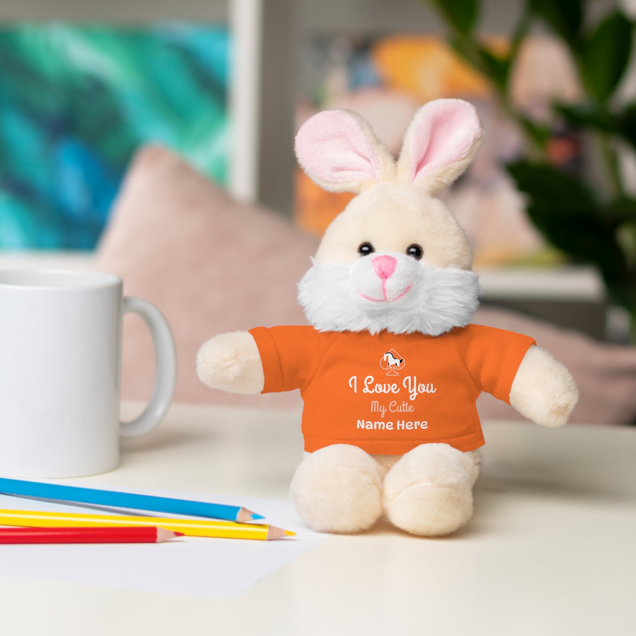 Personalized Teddy Bear with "I Love You" Tee