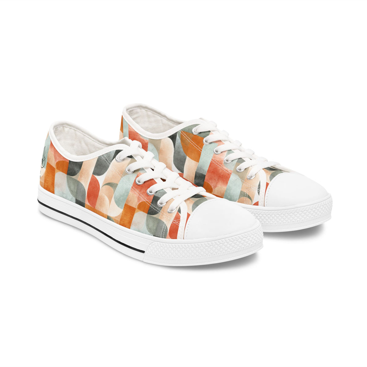 Abstract Retro Wave Women's Low Top Sneakers