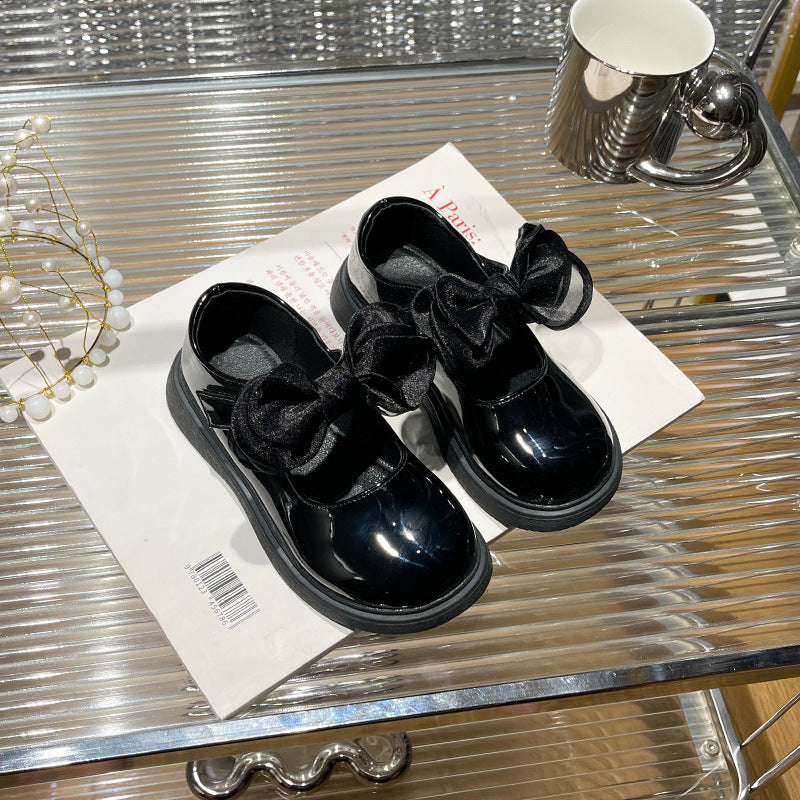 Bowknot Fairy Velcro Leather Shoes