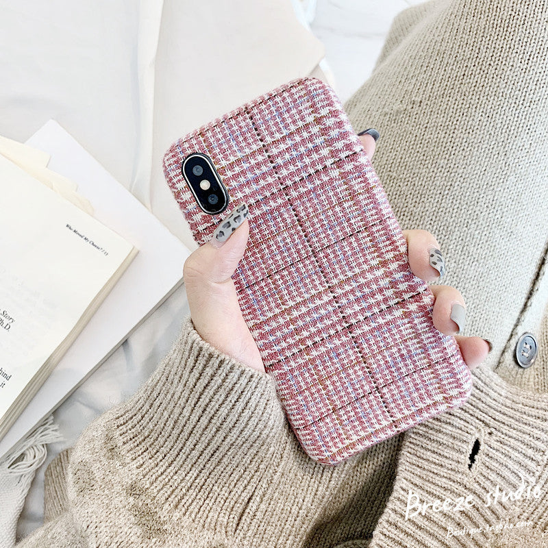 Flannelette Plaid Cell Phone Case Wool