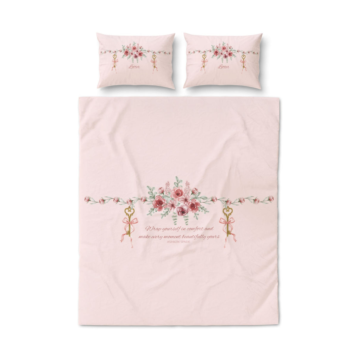 Personalized Floral Pink Quilt Cover Set