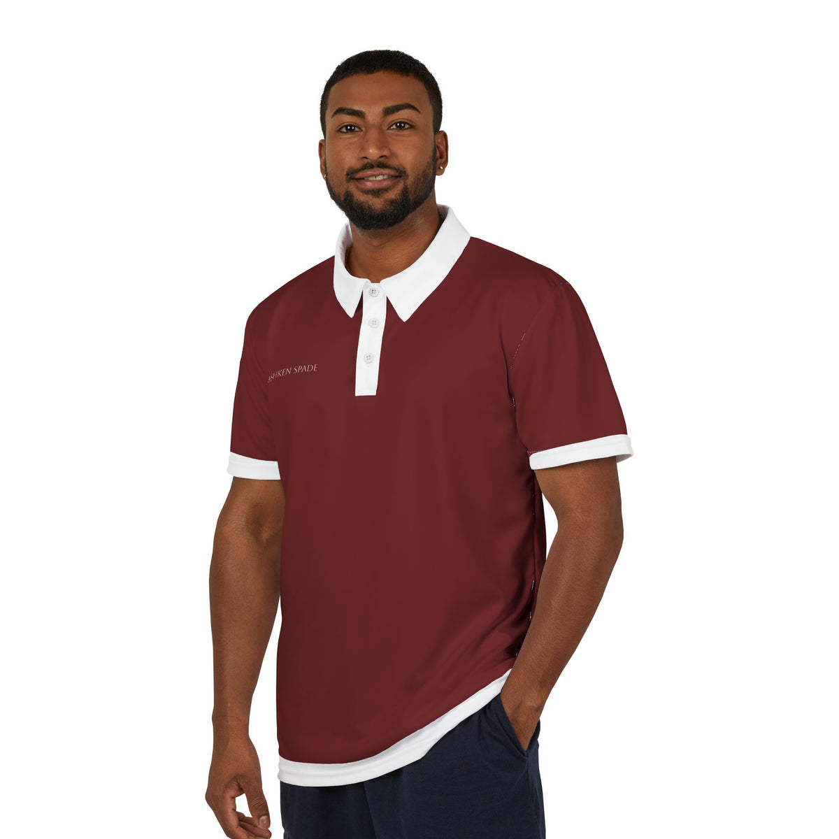 Classic Maroon Polo Shirt with White Trim