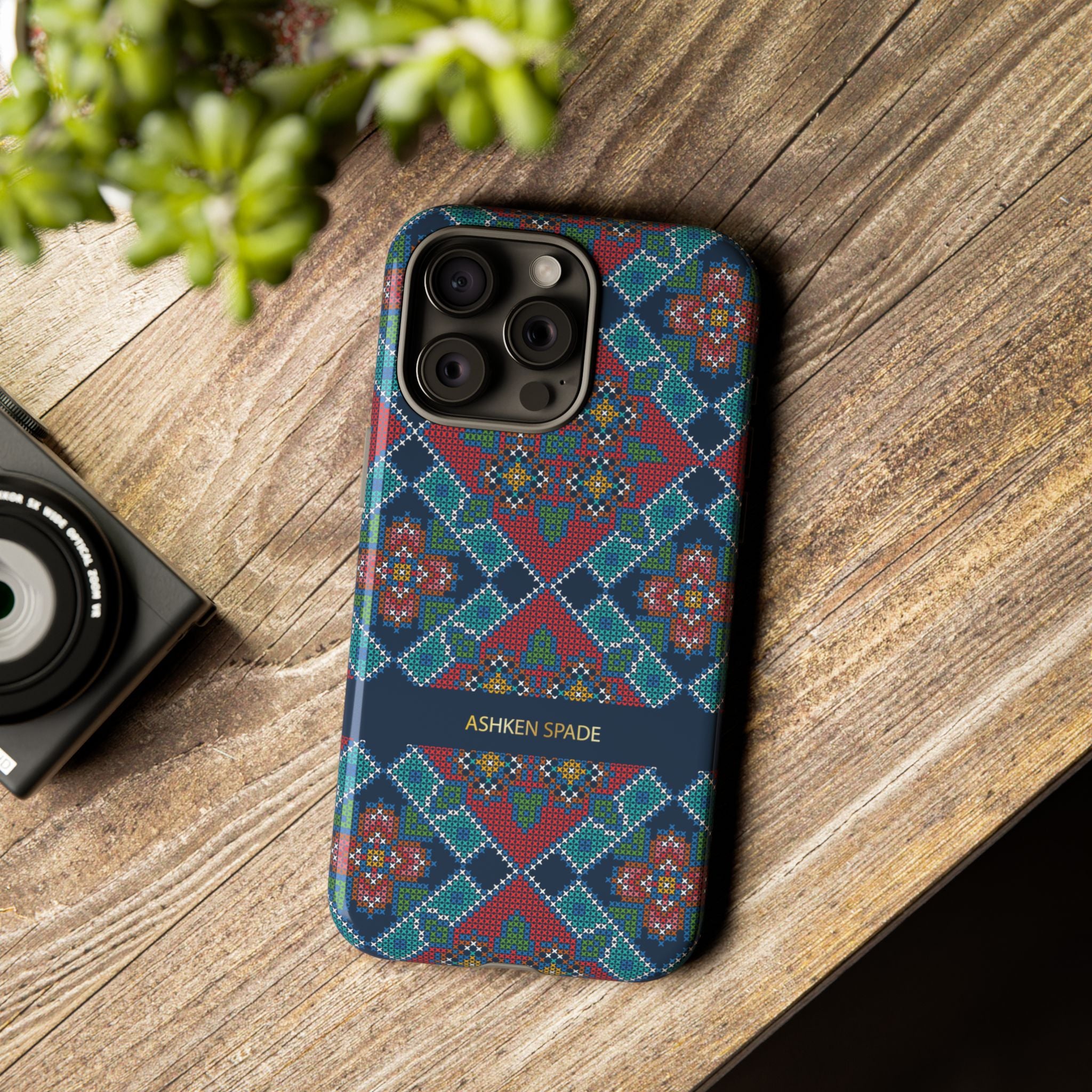 Floral Cross Stitch Phone Case