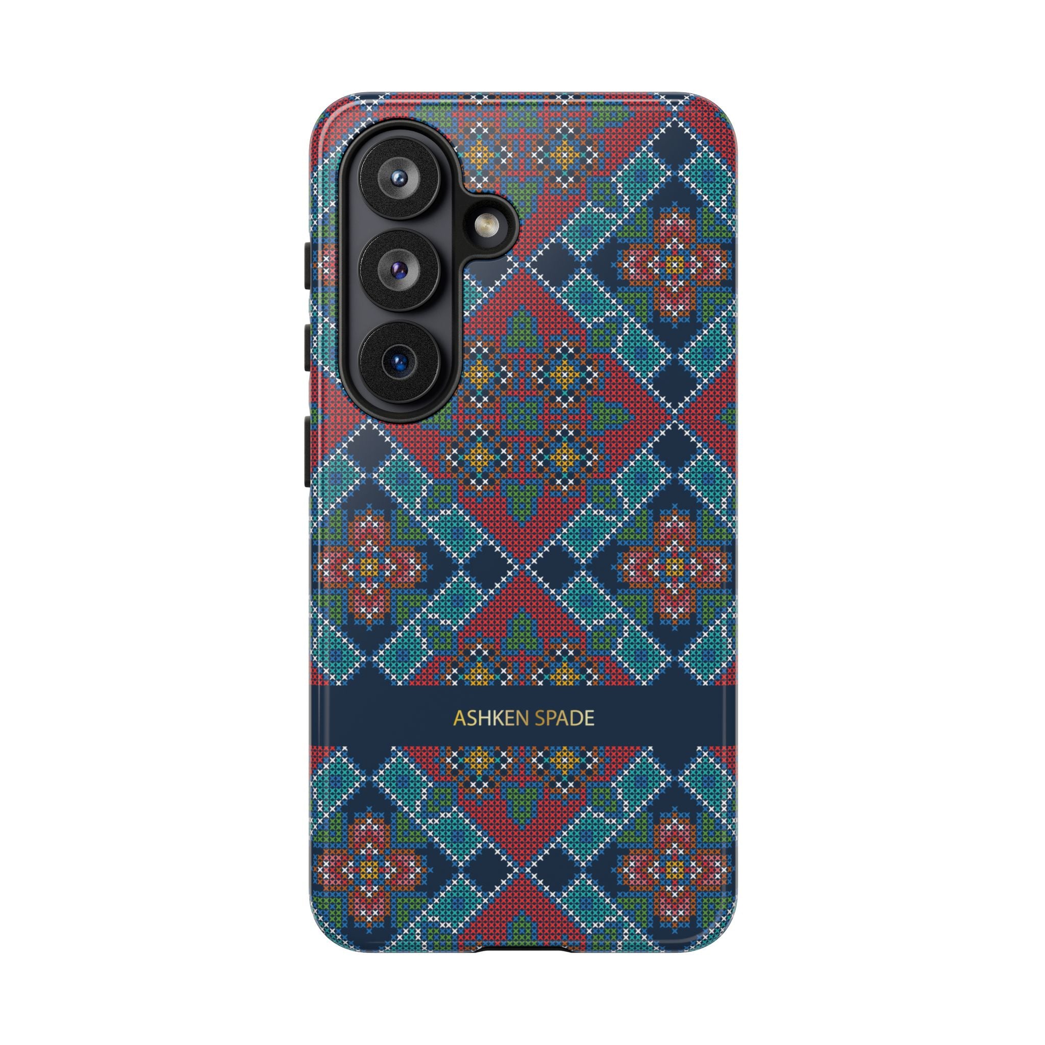 Floral Cross Stitch Phone Case
