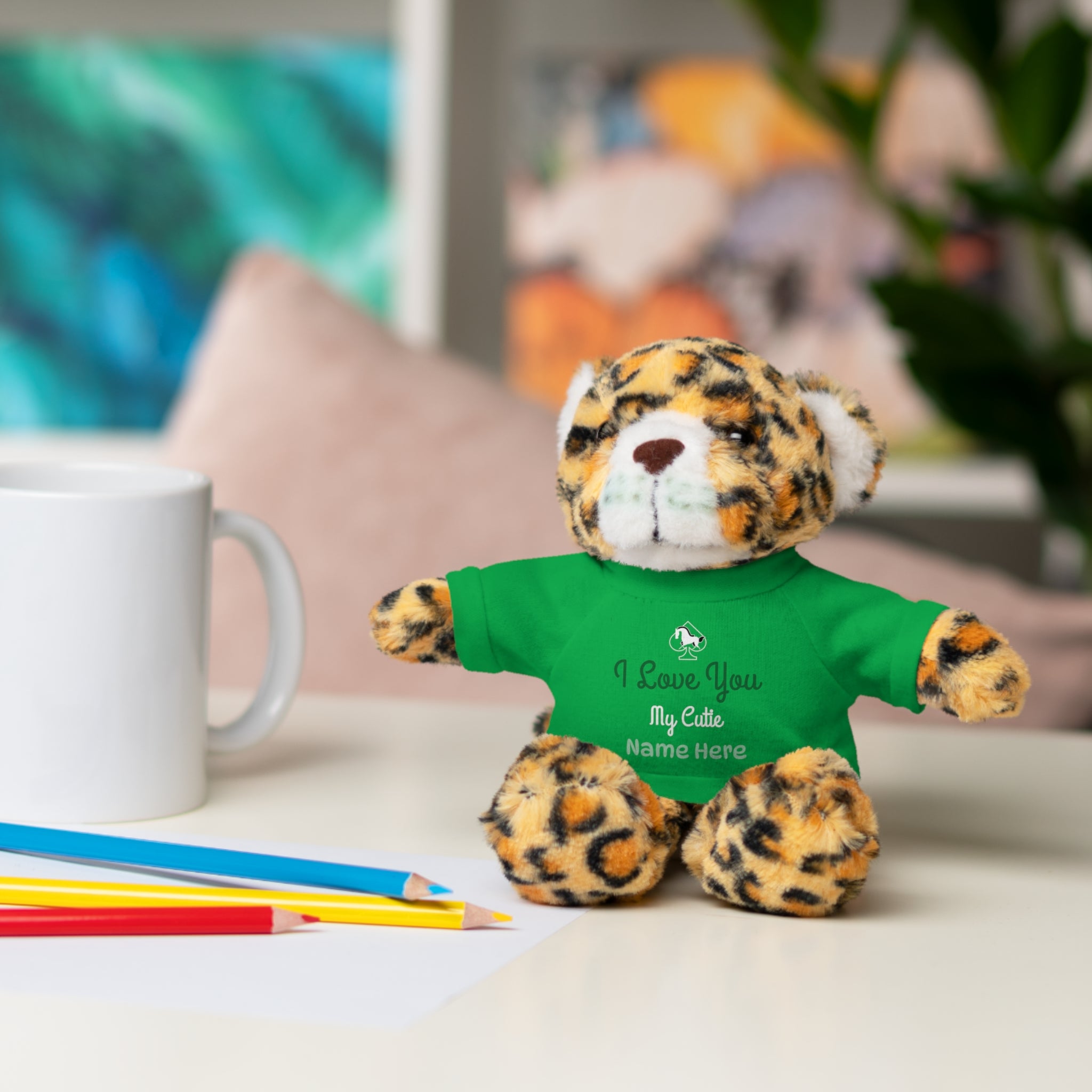 Personalized Teddy Bear with "I Love You" Tee