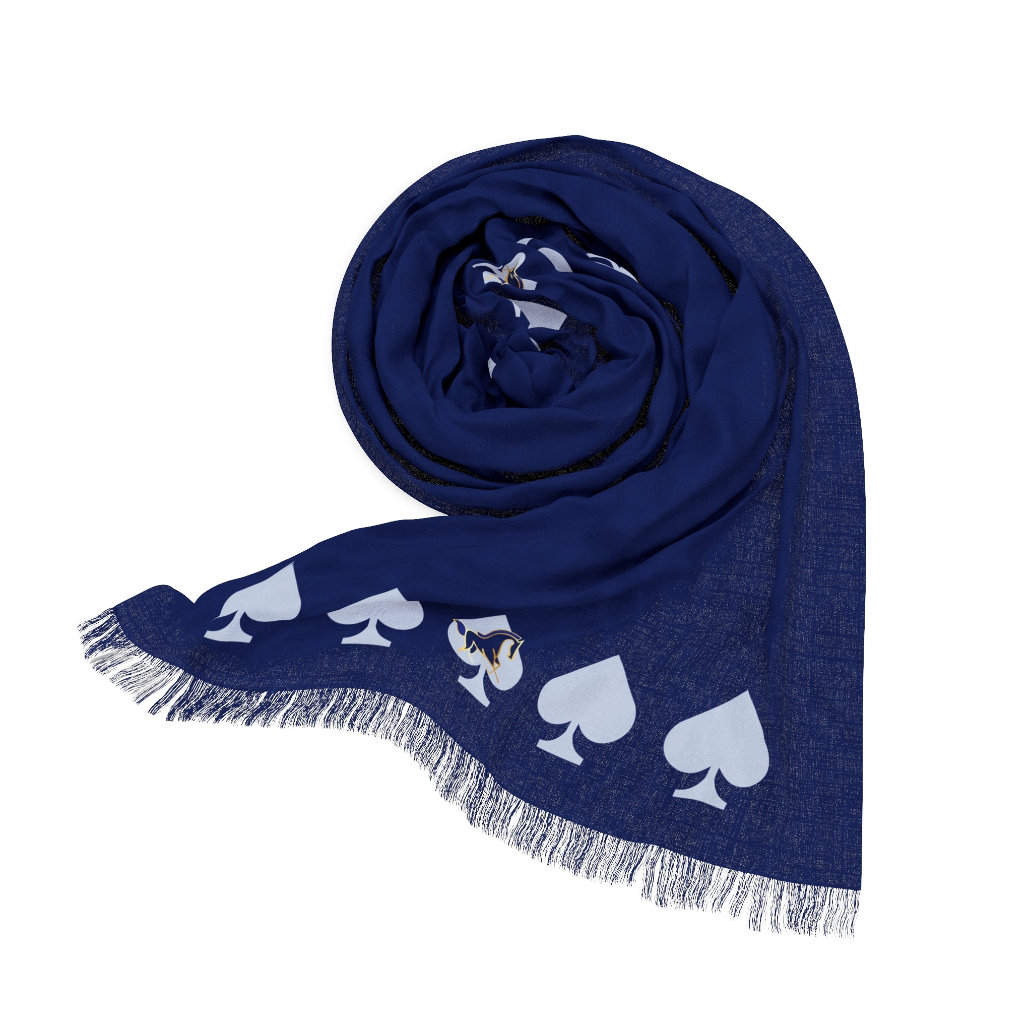 Navy Heart Border Lightweight Scarf