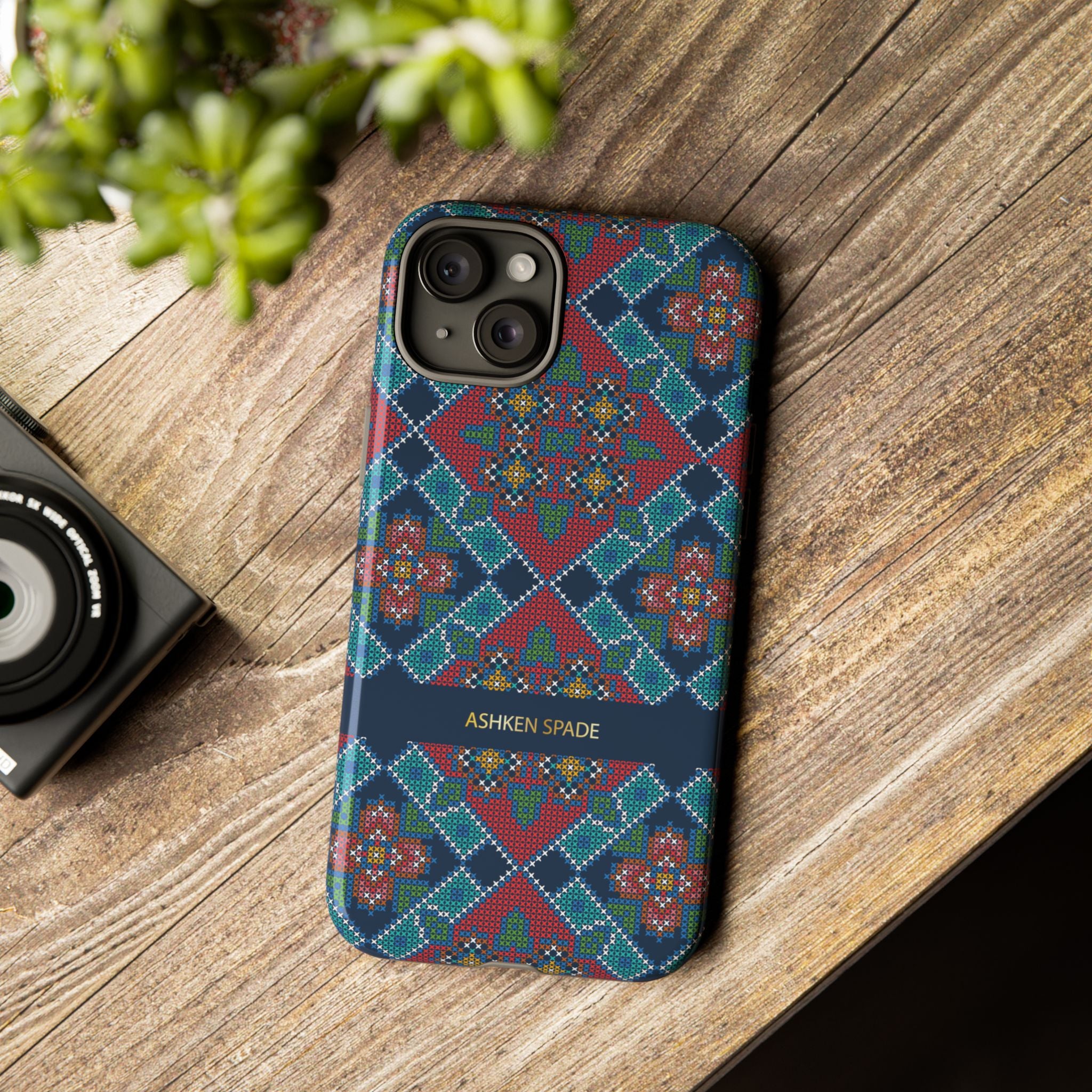 Floral Cross Stitch Phone Case