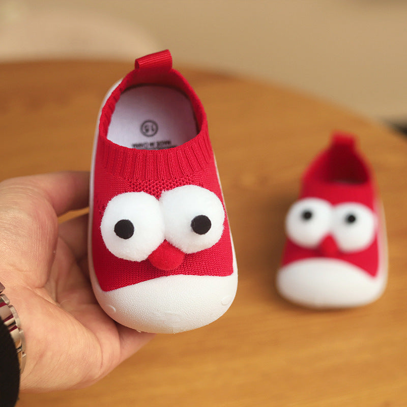 Knit Cartoon Eyes Baby Slip-Ons