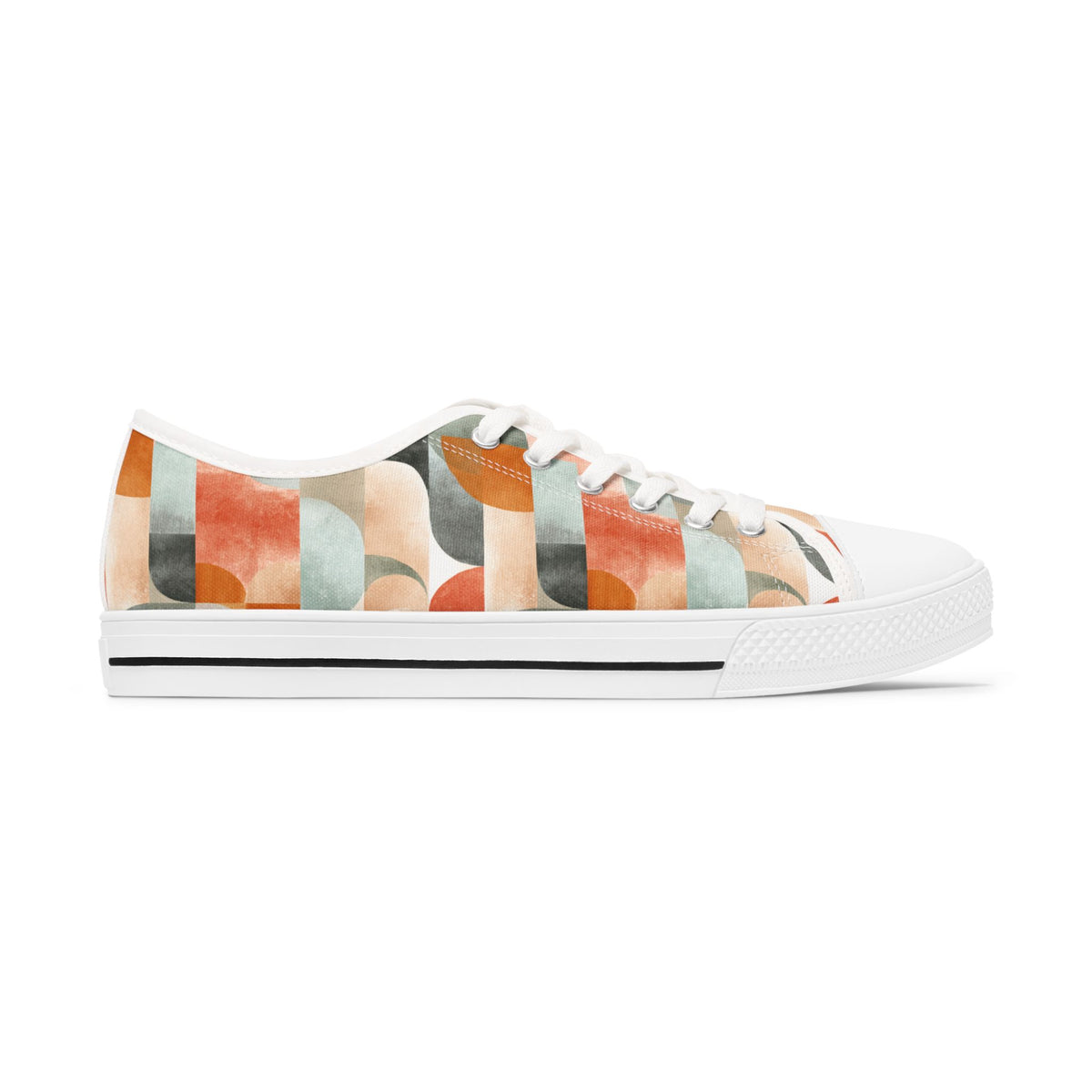 Abstract Retro Wave Women's Low Top Sneakers