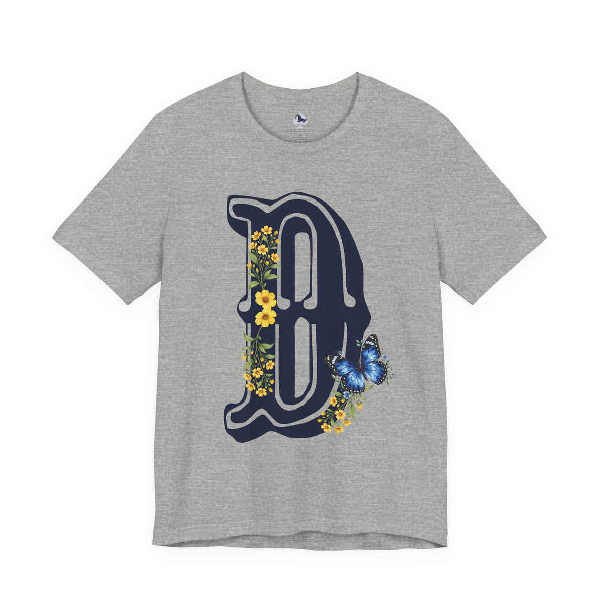 Floral Monogram B Letter T-Shirt