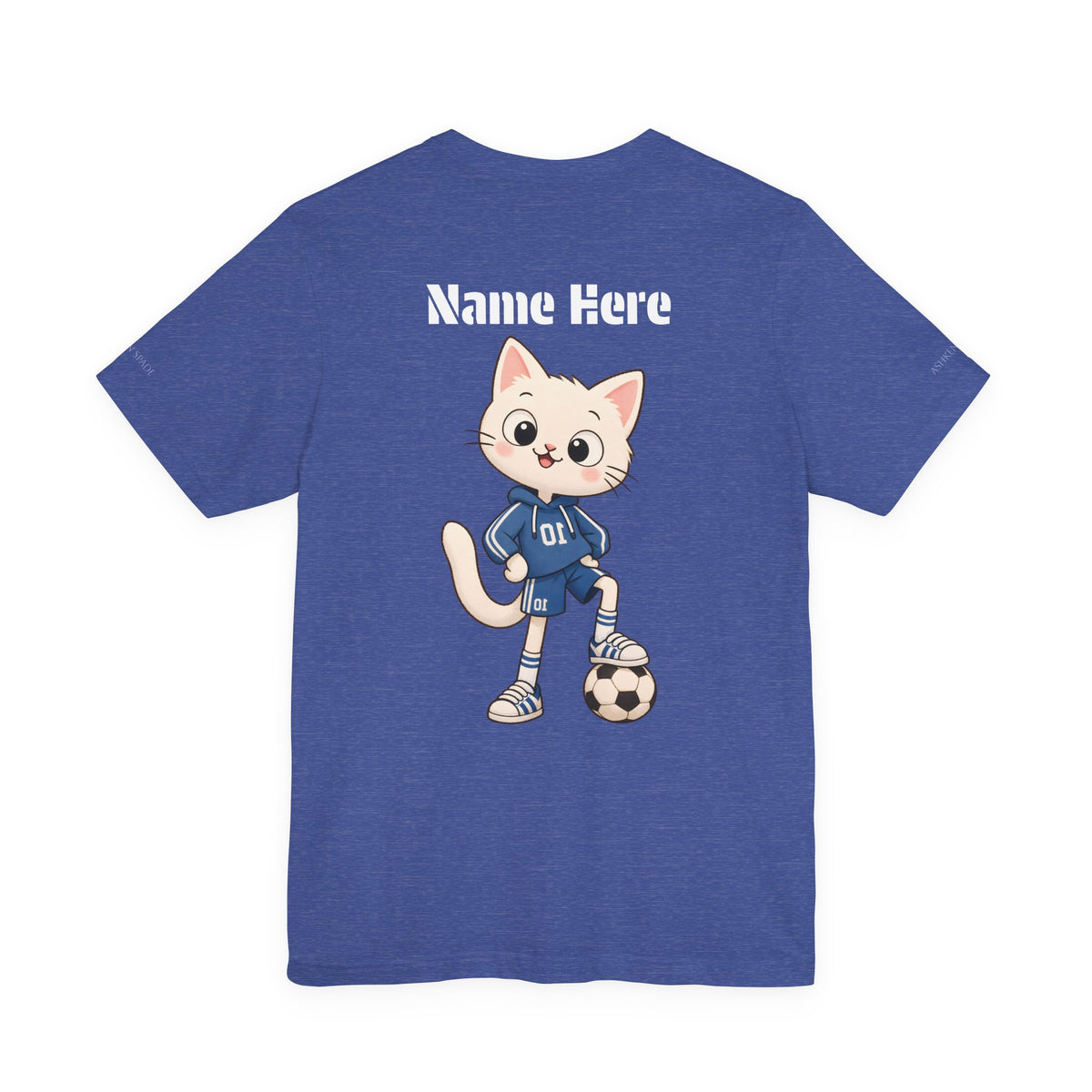 Soccer Cat T-Shirt — Cute 'Goal! Gooooal' Kids & Youth Soccer Tee (Custom Name)