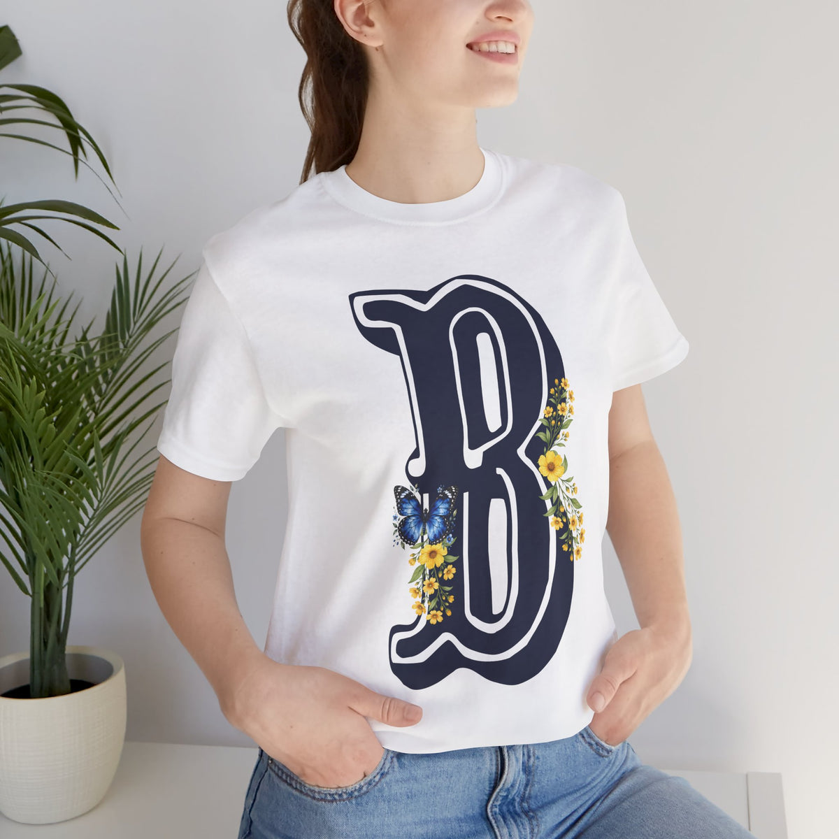Floral Letter B Monogram T-Shirt